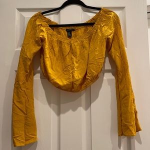 Forever 21 bell sleeve off the shoulder crop top